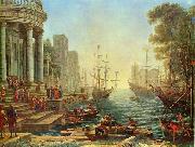 Seaport with the Embarkation of Saint Ursula, Claude Lorrain